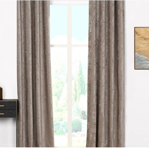 Brown Sugar Urban Barn Clooney Curtains 2 Panels '96 - Picture 1 of 4